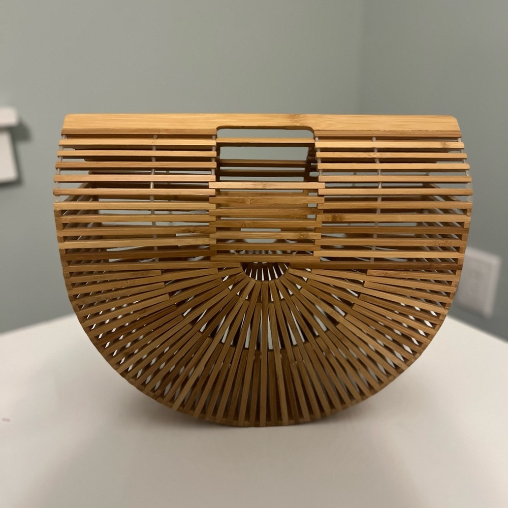 Elegant Bamboo Half-Moon Bag